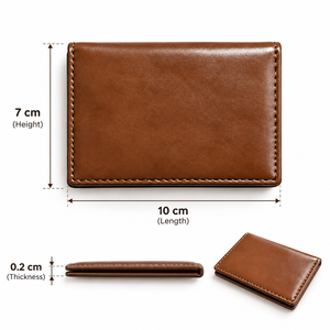 Beena's Fashion Microfiber Fabric Slim Card Holder Open Closure Unisex Minimalist Fold <b>Wallet</b> Daily Use <b>Brown</b> - Product Image 2
