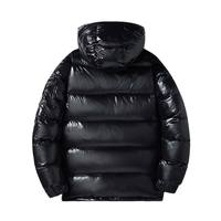 Blouson matelassé en toile enduite noire pour homme, écologique, réversible, coupe-vent, respirant, fermeture éclair, couleur unie, idéal pour l'hiver