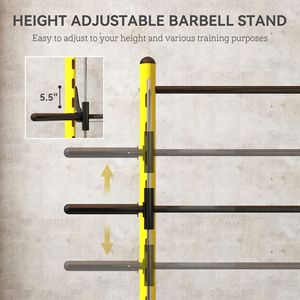 Rack demi-cercle jaune réglable multifonctionnel avec barre de traction et barre d'haltères pour l'haltérophilie et les développés couchés - Product Image 4