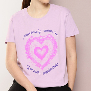 Women's Purple Boxy Fit Screen Printed T-Shirt Comfortable Soft Cotton Fabric Women's T-Shirts Eco-Friendly Custom Logo Print - Product Image 1