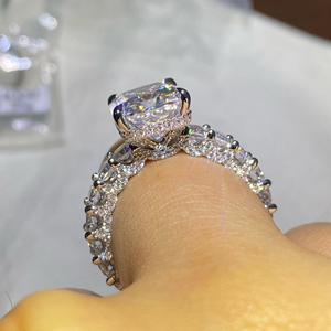 Hot Selling Iced Jewelz 3.90Carat Radiant Cut <b>Ring</b> 14K yellow Gold Gold Plated for her IGI - Product Image 2
