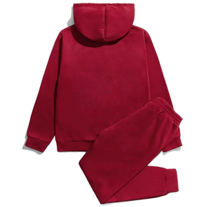Conjunto Deportivo Unisex con Capucha Roja, Estampado de Caricaturas, Sudadera y Pantalones de Algodón, Corte Holgado, para Otoño - Product Image 3