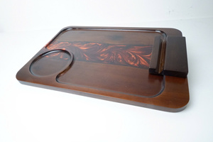 Wooden Serving Tray With Resin Inlay Rectangular Modern Handmade Tableware Storage Holder - Product Image 4