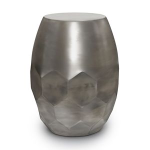 Tavolino Flanigan in Metallo Argento Anticato, Elegante Arredamento per Soggiorno - Product Image 1