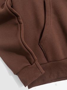 Sweats à capuche surdimensionnés personnalisables avec logo, pull-overs unis, grandes tailles, vêtements décontractés en coton pour hommes, en vente - Product Image 5