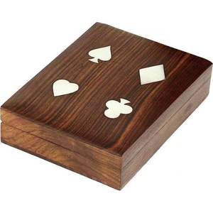 Smooth Finish Wooden Playing Card <b>Decorative</b> <b>Storage</b> <b>Box</b> - Product Image 2