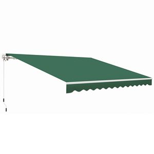 Toldo Retráctil Manual Ajustable de 12x10 pies, Color Verde, con Marco de Aluminio, para Terrazas, Balcones y Patios - Product Image 1