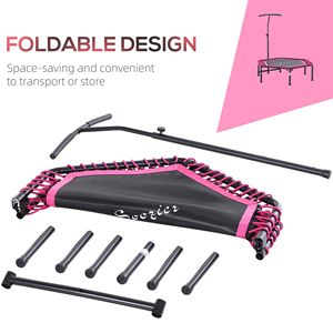 Trampolino Esagonale Jumparoo 4.5ft Rosa per Esterni con Barra Regolabile per l'Divertimento dei Giovani Esploratori - Product Image 3