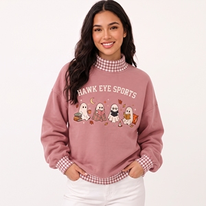 Sudadera Oversize de Cuello Alto para Mujer, de Viscosa Estampada y Forro Polar de Algodón, Jersey Casual - Product Image 1