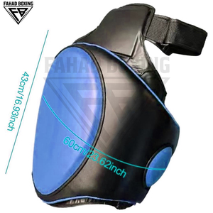 Protector de Muslos para Boxeo, Color Azul y Negro, Ligero, Alta Resistencia a Impactos, Mejor Rendimiento, Nuevo, Moderno, Hecho a Medida - Product Image 3