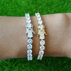 Bracelet tennis unisexe en moissanite plaqué argent 18 carats, taille brillante, sertissage en canal, pour hip-hop, fêtes, mariages, fiançailles et usage quotidien - Product Image 2