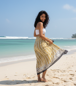 Pareo de algodón indio hecho a mano con estampado de bloques, estilo bohemio, para mujer, ideal para la playa, venta al por mayor. - Product Image 2