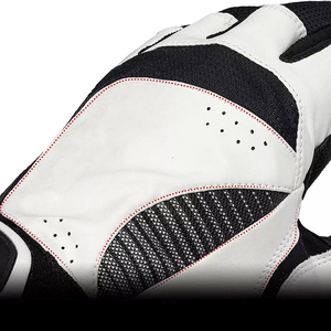 Gants de frappe de baseball en cuir blanc et noir, ajustables, avec paume rembourrée, doigts entièrement protégés, légers et respirants, pour l'entraînement - Product Image 6