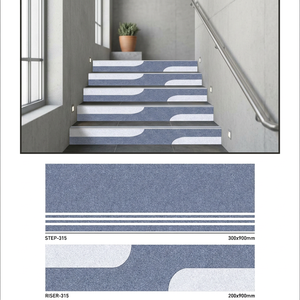 Porcelain Step Riser Tiles 900x300mm & 900x200mm-Matte Firebrick Non-Slip Stair Treads for Malls Hall & Bathroom Use - Product Image 1