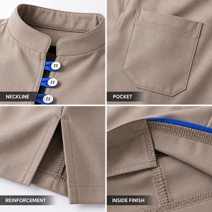 Conjunto de Uniformes Médicos Profesionales de Tela Tejida de Polialgodón, Unisex, para Hospital, Enfermería, Odontología, Clínica, con Ribete en Contraste, Uniforme Personalizado - Product Image 4