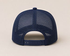 Casquette Trucker en Mousse Brodé Personnalisé Vente en Gros, Bleu Marine, Maille Haute Qualité, Profil Élevé, 5 Panneaux, Visière Courbée, Unisexe - Product Image 2