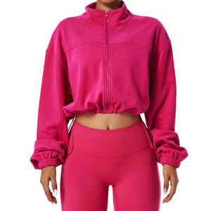 WomenHalf-Zip Sweatshirt Set Solid Color Loose Fit Full Sleeve Casual Athletic Wear for Autumn for Fitness Walking and Lounge - Product Image 2