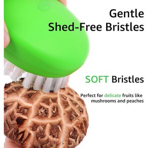Brosse à légumes double usage de qualité supérieure, éplucheur de pommes de terre pour légumes à racines et fruits délicats, outil pour fruits et légumes - Product Image 3