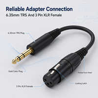Câble audio professionnel OEM personnalisé, adaptateur TRS mâle 6,35 mm vers XLR femelle 3 broches, câble XLR équilibré pour mixeur, haut-parleur, guitare