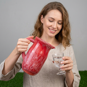 Pichet en résine HEMA fait main, design moderne et luxueux, transparent, écologique, compatible lave-vaisselle, grande capacité, pour vin et boissons, idéal pour les réceptions - Product Image 1