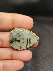 Pendentifs en préhnite faits à la main pour la fabrication de bijoux, pierres 100% naturelles, pierres précieuses en préhnite en vrac - Product Image 2