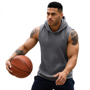 Sudadera con Capucha sin Mangas Personalizada para Gimnasio, para Hombre, de Algodón y Felpa, Ajustada, para Entrenamiento, Ropa Deportiva, Fabricante y Proveedor de Sudaderas con Capucha para Hombre - Product Image 5