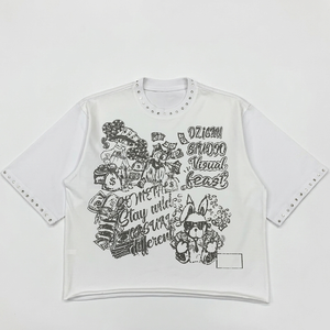 Custom Organic Cotton Washed Oversized T-Shirt Vintage Jesus Graphic Print Trendy Summer Streetwear Heavyweight <b>Tee</b> - Product Image 5