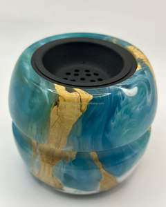 Porte-encens époxy en bois de luxe avec couvercle et plateau pour les coffrets cadeaux du Ramadan et de l'Aïd - Product Image 4