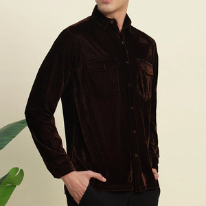 เสื้อเชิ้ตกำมะหยี่ผู้ชาย ดีไซน์หรูหรา สัมผัสนุ่มสบาย แฟชั่นทันสมัย แขนยาว - Product Image 2