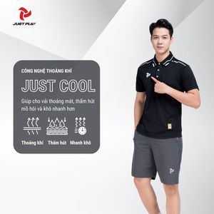 Polo respirant en polyester pour homme, manches courtes, vêtements de sport, 7 couleurs disponibles, POLO MOTION JUST PLAY - Product Image 5