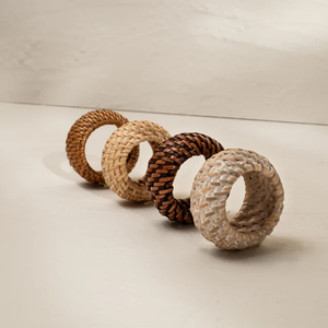 Anneaux de serviette en rotin naturel de haute qualité, faits à la main, rustiques, pour la décoration de table de mariage et d'événements, fabricant - Product Image 2