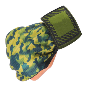 Half Finger Training Gloves Camouflage Green Nylon Velcro Wrist Closure Unisex for Martial Arts and Boxing Inner Gloves - Product Image 3