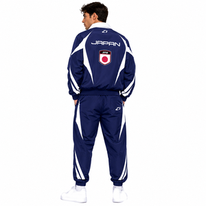 Ensemble tendance coupe-vent et jogging en nylon japonais personnalisé, veste et pantalon de survêtement OEM à marque privée pour le sport national - Product Image 4