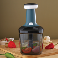 Penggiling Makanan Mini Multifungsi Manual Heavy Duty Turbo untuk Sayur dan Buah, Bilah Baja Tahan Karat, Bodi Plastik Food Grade, Mudah Digunakan