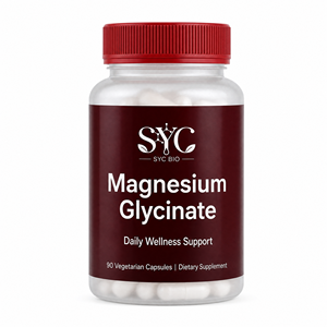 SYC <span class=keywords><strong>BIO</strong></span> Magnesio Glicinato Elemental, Vitamina B6 y L-Teanina Taurina, Fórmula Limpia Sin Rellenos, 90 Cápsulas, Marca Privada OEM ODM - Product Image 1