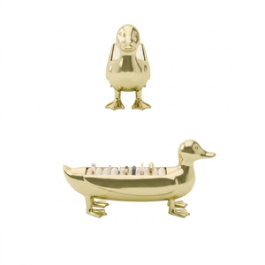Luxury <b>Gold</b> Duck Ring Holder Polished Metal Animal Jewelry Stand for Rings & Home Decor & Engagement Gift for Women Home Decor - Product Image 1