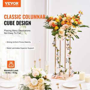 Set di 4 Supporti per Fiori da Matrimonio in Metallo Dorato da 31,5 Pollici con Vaso e Centrotavola Cilindrico Geometrico per Decorazioni da Tavolo - Product Image 2