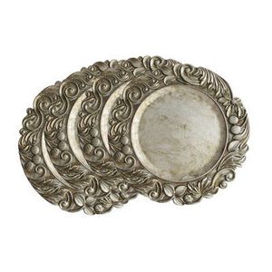 Assiette de présentation ronde en métal haut de gamme avec finition décorative, idéale pour la mise en table de mariage et la décoration de fête - Product Image 2