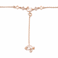 Ensemble bague et bracelet en or rose 18 carats avec lettre initiale, diamant taille brillant, polissage haute brillance, bijoux de mode personnalisés pour femme, idéal pour les soirées