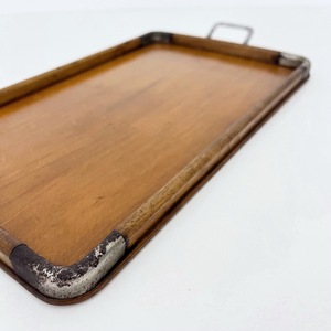 Rectangular Wooden Serving <b>Tray</b> with Metal Handles – Durable Bamboo <b>Tray</b> for Food, Tea & Coffee Serving - Product Image 2