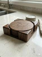 Support de sous-verres en bois de haute qualité, tapis de boisson antidérapant, Table de thé, café, tasse, dessous de verre en bambou avec 6 assiettes, vente en gros