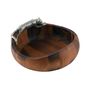 Bol de service en bois fait main avec base en rose antique, bol décoratif pour fruits et salades, centre de table pour la maison, l'hôtel, la restauration - Product Image 3