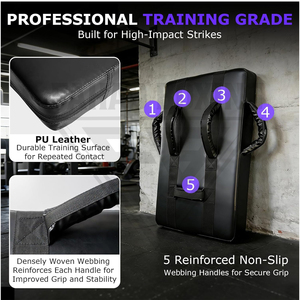 Equipo de Entrenamiento de Artes Marciales, Escudo de Patadas de Cuero con Doble Costura para Muay Thai y MMA, Objetivo de Boxeo de PVC para Entrenamiento de Artes Marciales - Product Image 2