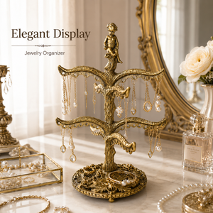Vintage Brass Jewelry <b>Tree</b> <b>Stand</b> Earring Necklace Organizer Decorative Display Holder for Vanity Storage Home Decor and Gifts - Product Image 3