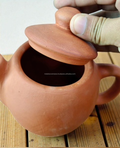 Théière en terre cuite de conception Japandi écologique de 1000 ml, faite à la main, durable, taille personnalisable, rougeâtre, ensembles de thé et de café - Product Image 5