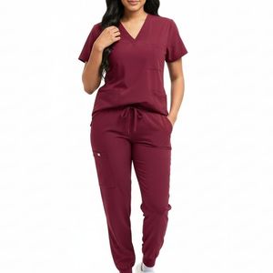 Medical Nurse Uniform <b>Set</b> Short Sleeve Hospital Scrubs for Women Staff High Quality Cotton Polyester Scrub Suits OEM - Product Image 3