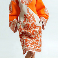 Robes mini pour femmes, écologiques, à imprimé numérique, taille naturelle, manches longues, coupe ample, imprimé floral contrastant, poches, col rond