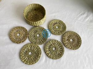 Juego de posavasos decorativos de ratán tejido a mano para cocina y mesa de comedor, soporte hecho a mano para tazas y vasos - Product Image 4