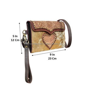 Bolso de Hombro de Cuero Genuino con Diseño Artesanal de Corazones, Estilo Western, Mini Bandolera para Mujer, Tendencia 2026 - Product Image 2