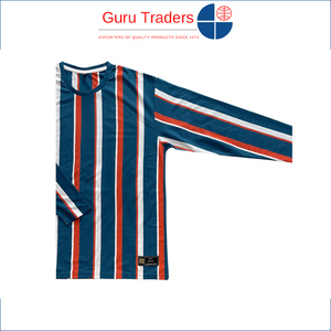 T-shirt à manches longues et col rond en coton et polyester à rayures verticales pour hommes, idéal pour les acheteurs en gros et les tenues décontractées – Vente mondiale - Product Image 2